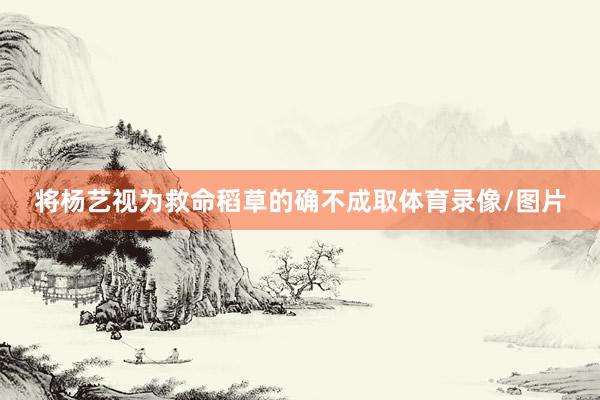 将杨艺视为救命稻草的确不成取体育录像/图片