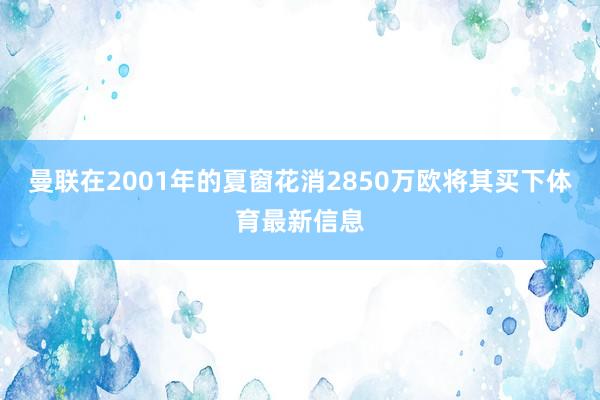 曼联在2001年的夏窗花消2850万欧将其买下体育最新信息