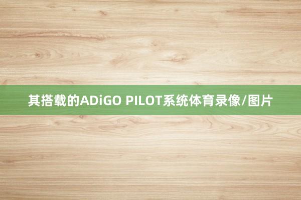 其搭载的ADiGO PILOT系统体育录像/图片