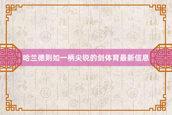 哈兰德则如一柄尖锐的剑体育最新信息