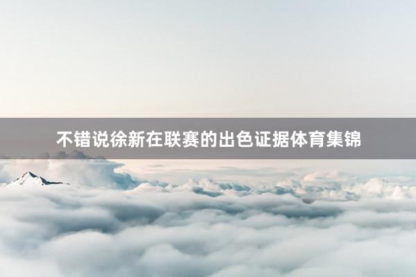 不错说徐新在联赛的出色证据体育集锦