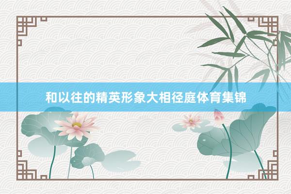 和以往的精英形象大相径庭体育集锦