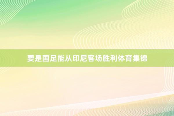 要是国足能从印尼客场胜利体育集锦