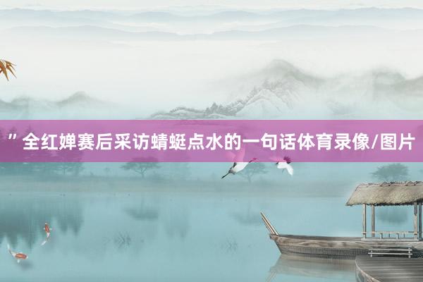 ”全红婵赛后采访蜻蜓点水的一句话体育录像/图片