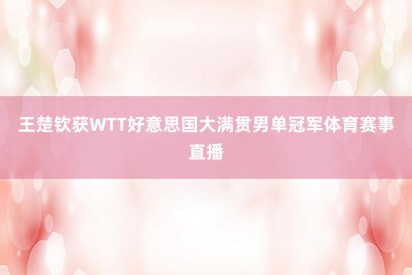 王楚钦获WTT好意思国大满贯男单冠军体育赛事直播