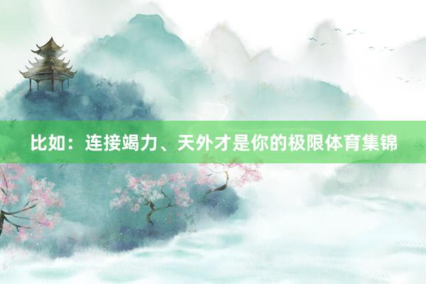 比如：连接竭力、天外才是你的极限体育集锦