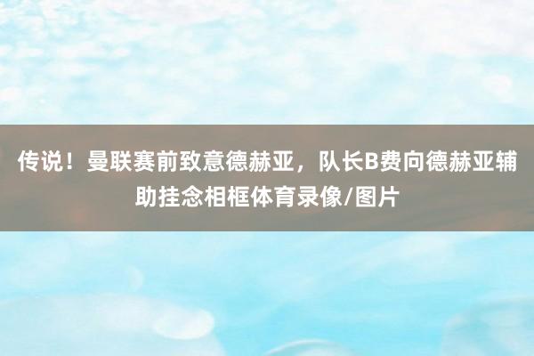 传说！曼联赛前致意德赫亚，队长B费向德赫亚辅助挂念相框体育录像/图片