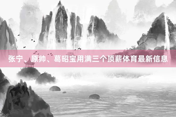 张宁、原帅、葛昭宝用满三个顶薪体育最新信息