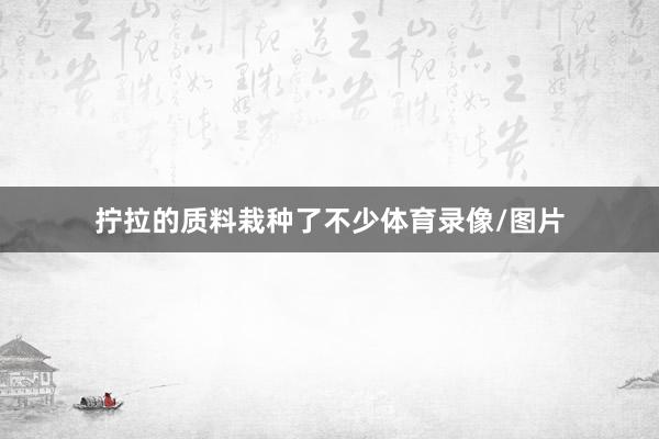 拧拉的质料栽种了不少体育录像/图片