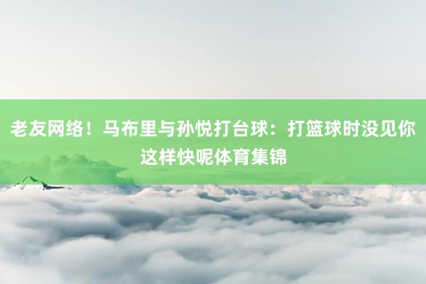 老友网络!马布里与孙悦打台球:打篮球时没见你这样快呢体育集锦