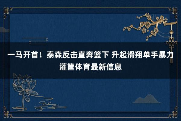 一马开首！泰森反击直奔篮下 升起滑翔单手暴力灌筐体育最新信息