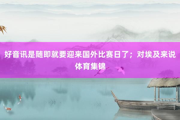 好音讯是随即就要迎来国外比赛日了；对埃及来说体育集锦
