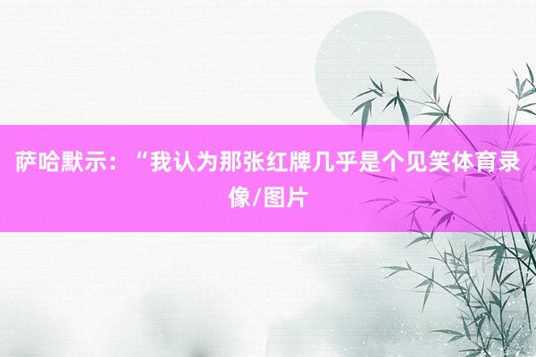 萨哈默示：“我认为那张红牌几乎是个见笑体育录像/图片