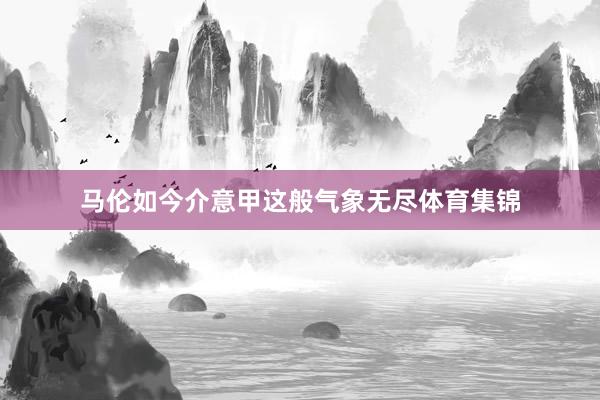 马伦如今介意甲这般气象无尽体育集锦