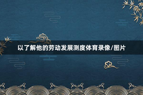 以了解他的劳动发展测度体育录像/图片